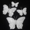 Picture of 5cm FEATHER BUTTERFLY ON 20cm WIRE IVORY/SILVER X 24pcs