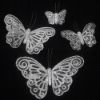 Picture of 4cm ORGANZA BUTTERFLY ON 20cm WIRE SILVER X 24pcs