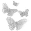 Picture of 4cm ORGANZA BUTTERFLY ON 20cm WIRE SILVER X 24pcs
