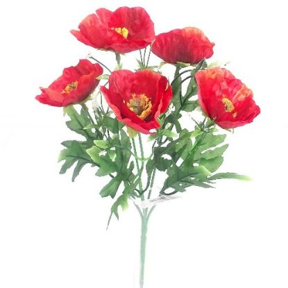 Picture of 28cm MINI POPPY BUSH RED