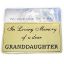 Picture of RECTANGULAR STICK-ON METAL PLAQUE GOLD - I-L-M OF A DEAR GRANDDAUGHTER
