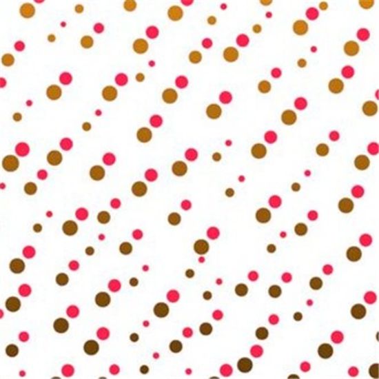 Picture of CELLOPHANE ROLL 80cm X 100met POLKA DOTS GOLD/RED