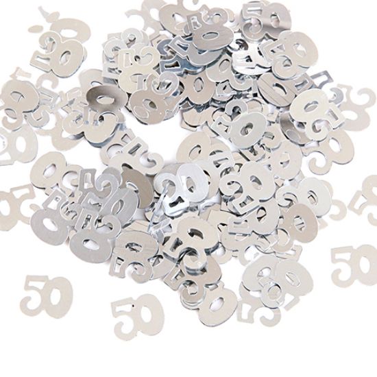 Picture of CONFETTI 14g SILVER 50TH BIRTHDAY