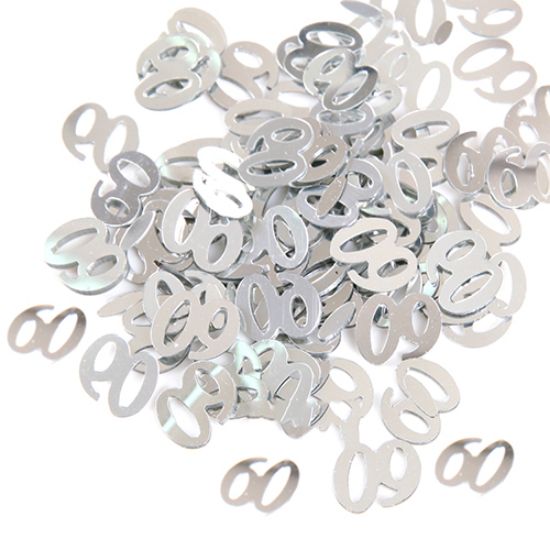 Picture of CONFETTI 14g SILVER 60TH BIRTHDAY