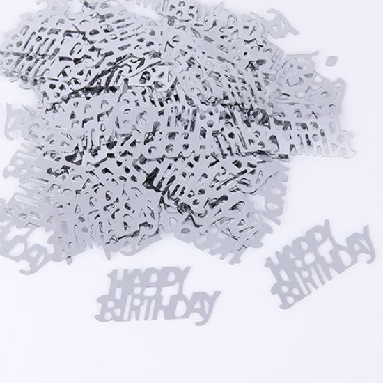 Picture of CONFETTI 14g SILVER HAPPY BIRTHDAY