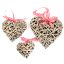 Picture of 10cm WICKER HEART WITH RED GINGHAM RIBBON GREY