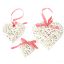 Picture of 20cm WICKER HEART WITH RED GINGHAM RIBBON WHITE