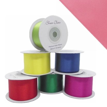 Picture of DOUBLE FACE SATIN RIBBON 38mm X 10metres PINK