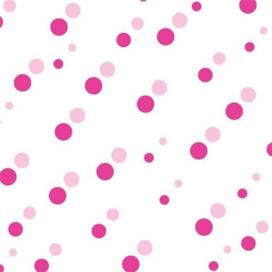 Picture of CELLOPHANE ROLL 80cm X 100met POLKA DOTS CERISE/PINK