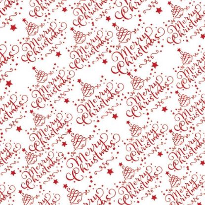 Picture of CELLOPHANE ROLL 80cm X 100met MERRY CHRISTMAS RED