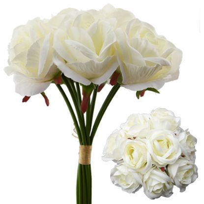 Picture of 27cm LARGE ROSE BUNDLE (BUNDLE OF 9) IVORY