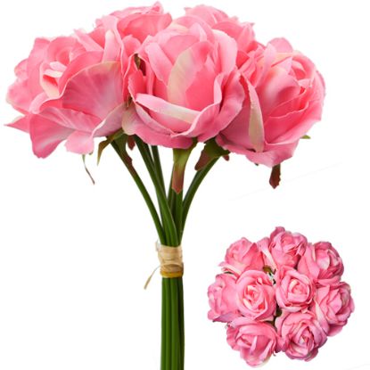 Picture of 27cm LARGE ROSE BUNDLE (BUNDLE OF 9) PINK