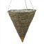 Picture of RATTAN CONE PLASTIC LINED HANGING BASKET 14 INCH