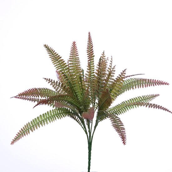 Picture of 34cm PLASTIC FERN BUSH GREEN/BROWN