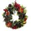 Picture of 11 INCH PLASTIC HOLLY WREATH WITH POINSETTIAS AND DRUMS RED