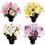Picture of CEMETERY POT WITH LILY ROSE AND ALSTRO ASSORTED X 12pcs