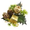 Picture of CHRISTMAS PICK WITH PARCEL CONE AND GLITTER APPLE GOLD X 72pcs