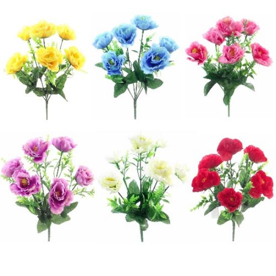 Picture of 31cm MINI PEONY BUSH (6 HEADS) ASSORTED X 48pcs