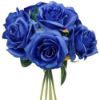 Picture of 25cm LARGE OPEN ROSE BUNDLE (BUNDLE OF 7) ROYAL BLUE