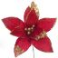 Picture of 45cm SINGLE VELVET POINSETTIA WITH SEQUINS RED/GOLD