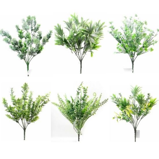 Picture of 33cm PLASTIC FILLER BUSH ASSORTED GREEN/GREY X 48pcs