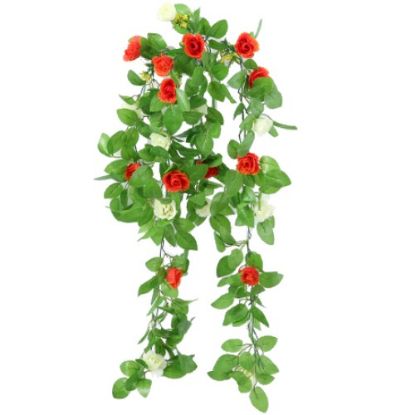 Picture of 86cm TRAILING SPRING ROSE BUSH IVORY/ORANGE