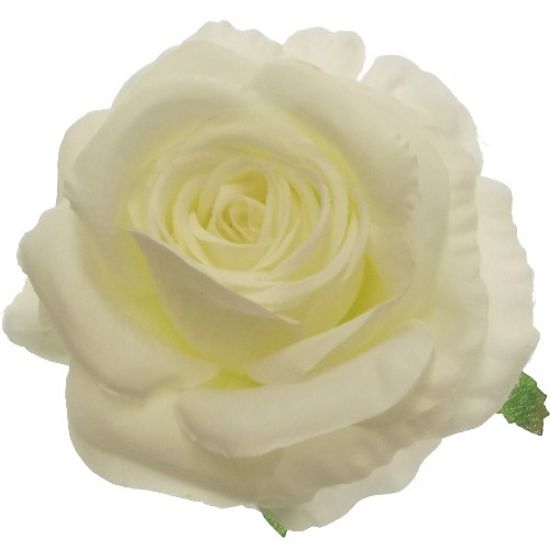 Picture of SINGLE ROSE FLOWER HEAD IVORY X 48pcs