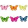 Picture of 10cm FEATHER BUTTERFLY ON 20cm WIRE ASSORTED X 12pcs