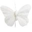 Picture of 8cm FEATHER BUTTERFLY ON 20cm WIRE WHITE X 12pcs