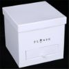 Picture of 20cm SQUARE FLOWER BOX WITH GIFT COMPARTMENT WHITE