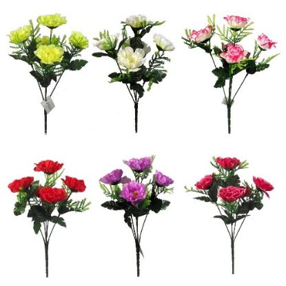 Picture of 30cm MINI CARNATION BUSH ASSORTED X 36pcs