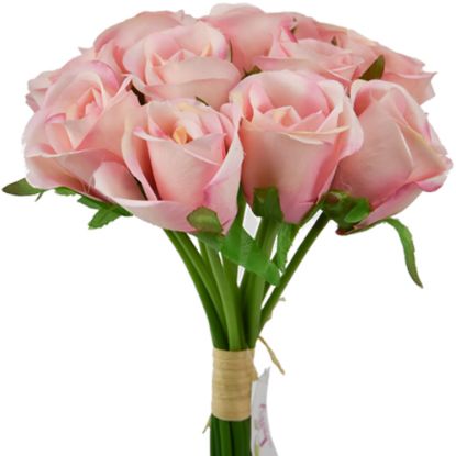 Picture of 25cm ROSEBUD BUNDLE (13 STEMS) LIGHT PINK