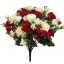 Picture of 35cm MINI CARNATION BUSH IVORY/RED
