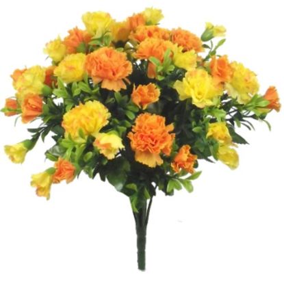 Picture of 35cm MINI CARNATION BUSH YELLOW/ORANGE