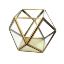 Picture of 12.5cm GOLD METAL AND GLASS GEOMETRIC LANTERN