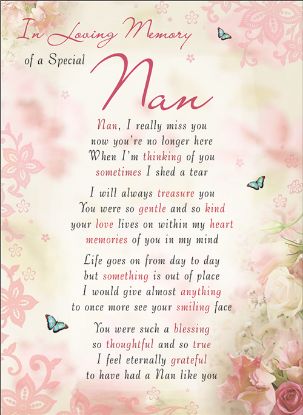 Picture of PLASTIC COATED MEMORIAL CARD X 6pcs - I-L-M OF A SPECIAL NAN