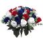 Picture of 41cm ROSEBUD BUSH (24 HEADS) WITH GYP RED/WHITE/BLUE