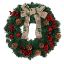 Picture of 42cm SPRUCE WREATH WITH CONES BERRIES AND RIBBON BOW RED/GOLD