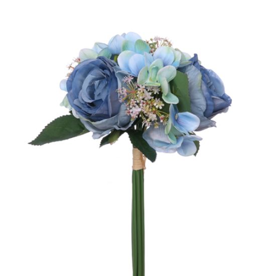 Picture of 29cm ROSE AND HYDRANGEA BUNDLE BLUE/AQUA