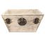 Picture of 18cm RECTANGULAR WOODEN PLANTER WITH METAL DECO (PLASTIC LINED) GREY WHITE WASHED