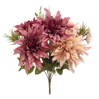 Picture of 43cm DAHLIA MIXED BUSH WITH FOLIAGE MAUVE/PEACH