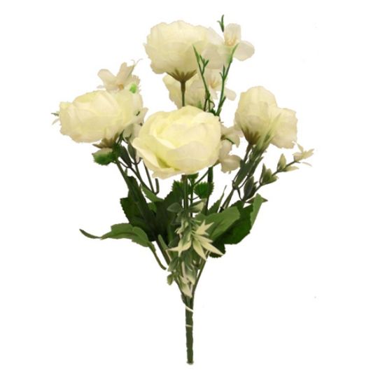 Picture of 31cm PEONY AND HYDRANGEA BUSH IVORY