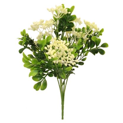 Picture of 31cm PLASTIC BERRY BUSH GREEN/IVORY