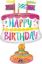 Picture of ANAGRAM 30 INCH XL FOIL BALLOON HAPPY BIRTHDAY - FANCY CAKE AND FLAGS