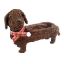 Picture of 41cm LARGE SALIM SAUSAGE DOG PLANTER WITH PLASTIC LINING BROWN