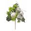 Picture of XMAS ROSE PARCEL AND BALL PICK ON 50cm WOODEN STICK SILVER X 10pcs