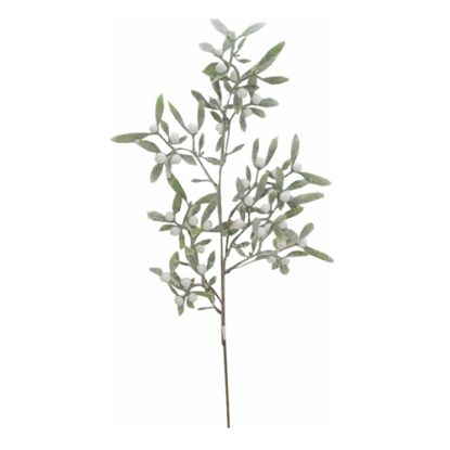 Picture of 72cm GLITTERED MISTLETOE SPRAY GREEN/WHITE