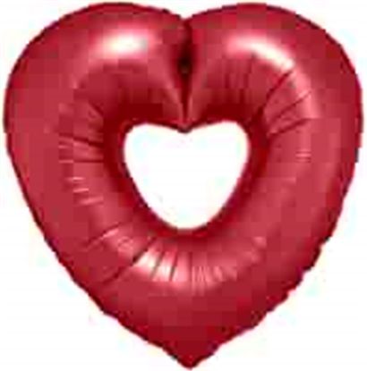 Picture of ANAGRAM 26 INCH SUPERSHAPE LARGE FOIL BALLOON - OPEN HEART RED
