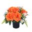 Picture of CEMETERY POT WITH ROSES DAISIES AND FOLIAGE ORANGE/WHITE