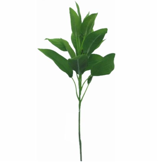 Picture of 32cm FLOCKED SAGE LEAF PICK GREEN